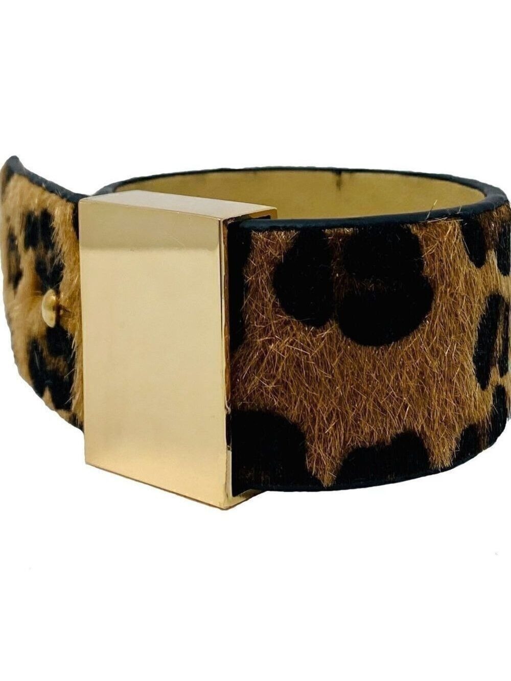 Adjustable Faux Fur Leopard Bracelet
